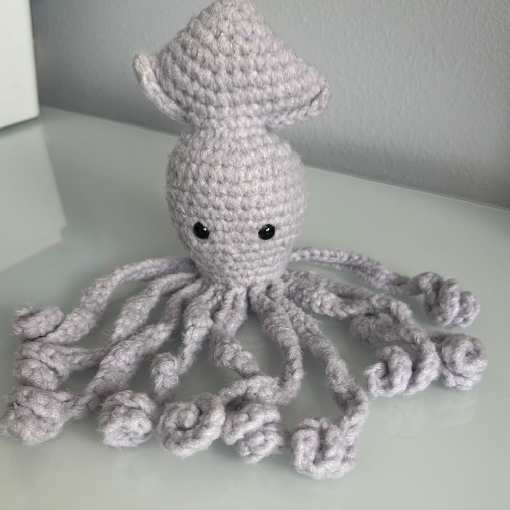 Handmade Crochet Squid Plush